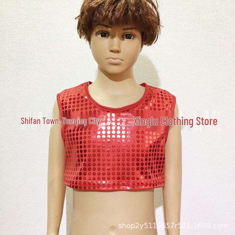Sequin Polka Dot Cheerleading Performance Costume - Kids & Adults Dance Vest and Crop Top