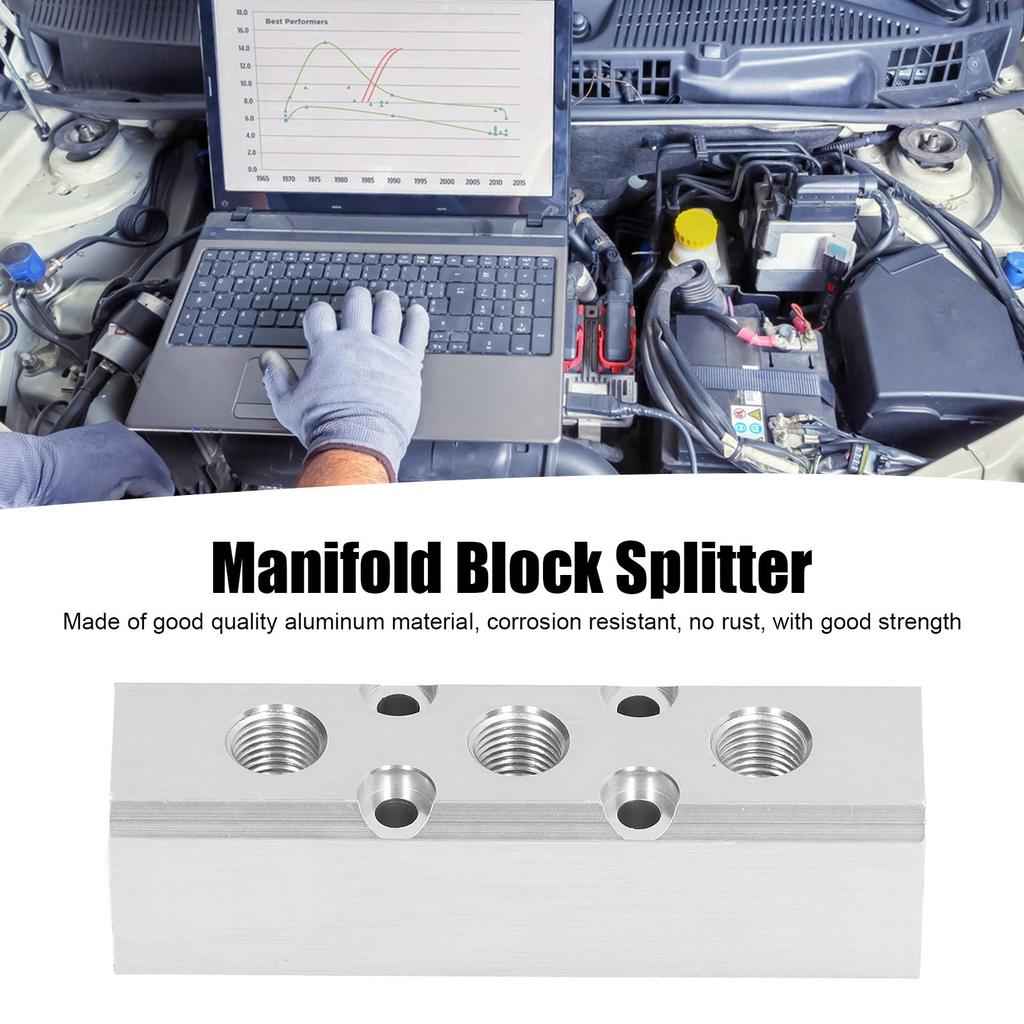 Pneumatic Manifold Air Distribution Block Connector Splitter G1 2 Input G1 4 Output 30x30mmSY30-02-3F