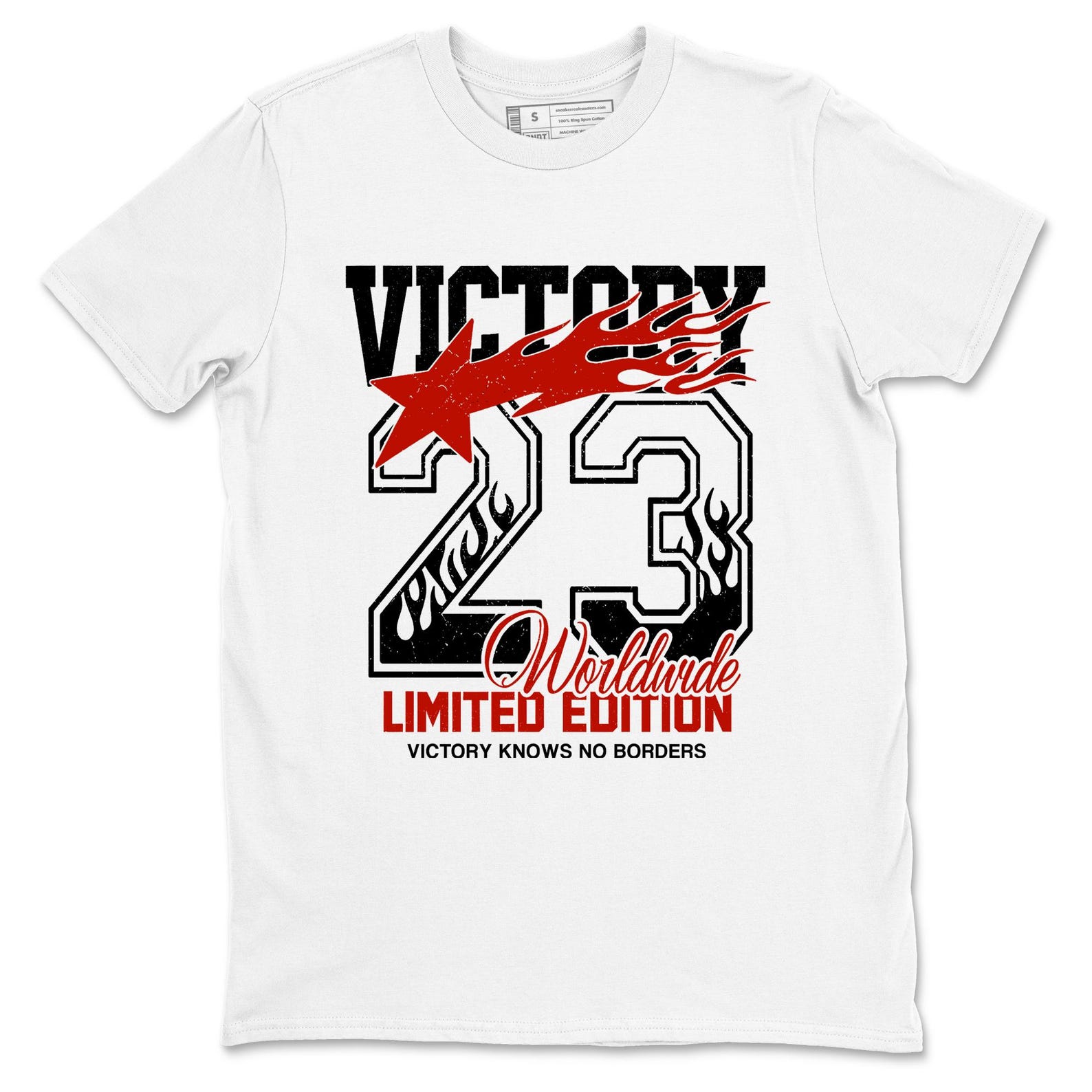 Victory Knows No Borders graphic tee. Streetwear graphic T-Shirt. Matching 5s Fire Red S