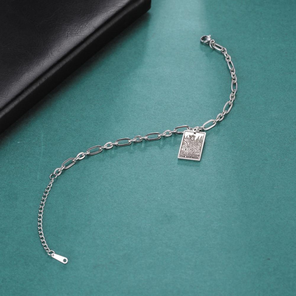 Tarot Card Charms Bracelets for Women Men The Major Arcana Amulet Stainless Steel Classic Tarot Wrist Jewelry Gifts