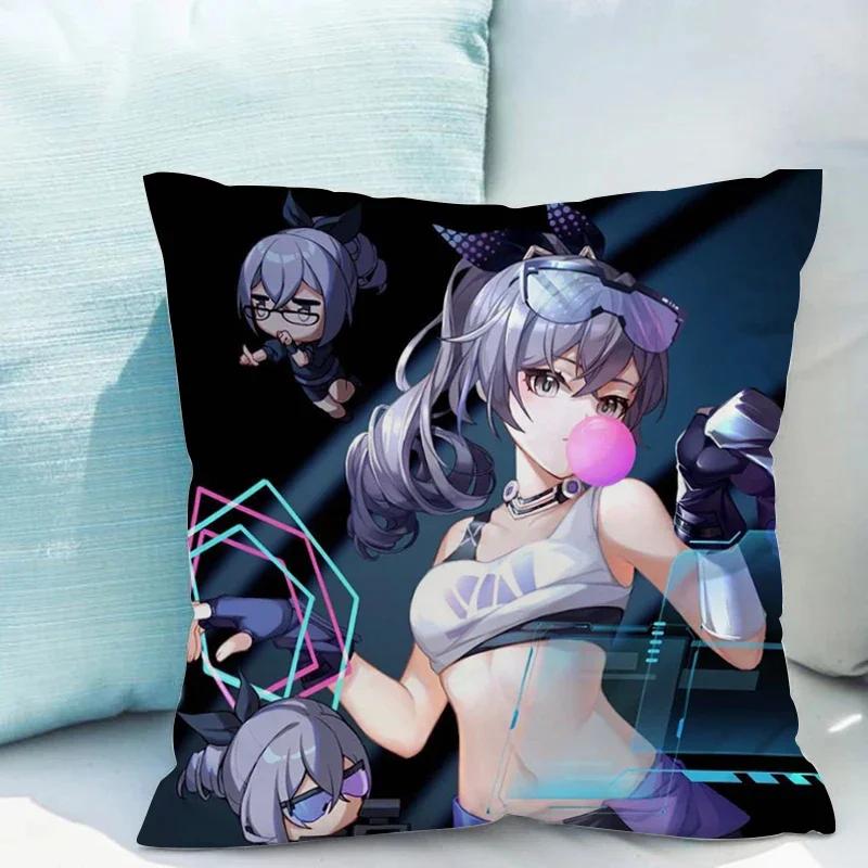 Honkai Star Rail X Cushions Covers Double-sided Printing Cushion Cover X Short Plush Decoration Living Room Car Sofa