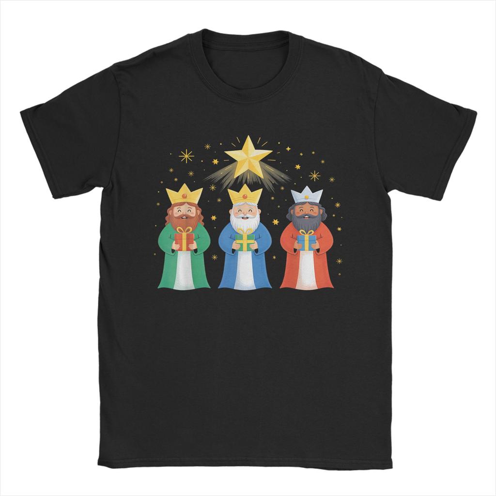 Vintage Three Kings Day Epiphany Celebration 2026 T-Shirts Men Cotton T Shirts Tres Reyes Magos Short Sleeve Tee Present merch