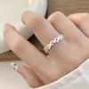 New Simple Popular Creative   Copper Jewelry Cute Temperament Flowers Hollowed Fashion Opening Rings R026