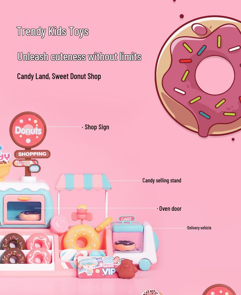 Cross-border Kids' Donut Kitchen Playset with Lights & Music