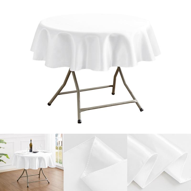 150/180/200cm Round Satin Tablecloth Bright Silk Tablecloth For Baby Shower Wedding Birthday Party Banquet Christmas Table Decor