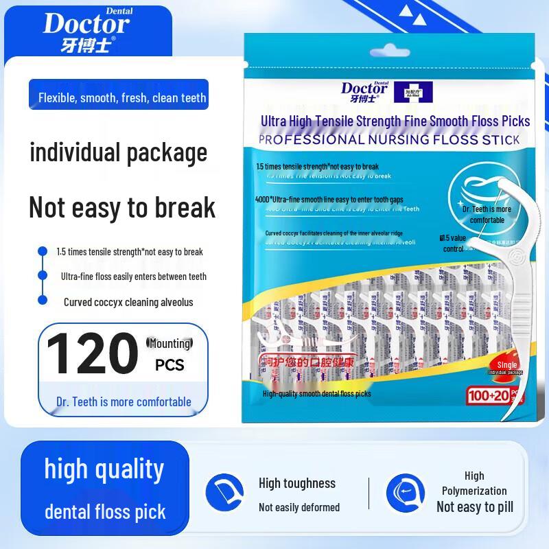 Dr. Tooth High-Strength Fine Glide Dental Floss Picks