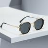Vintage Sunglasses for Women Modern Octagonal Glasses Black Lenses Golden Edging Fashion Sun Glasses New in Trendy