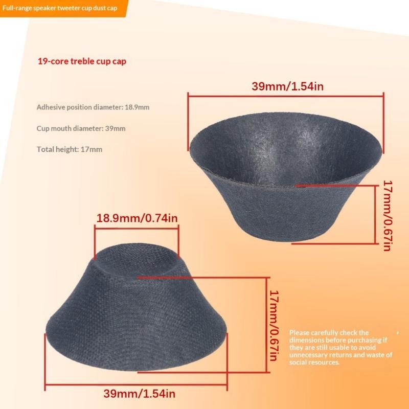 Acoustics Dust Cover for Full Ranges Speakers Cup Shape Design Enhances High Frequency Diffusions Prevents Debris Intrusions
