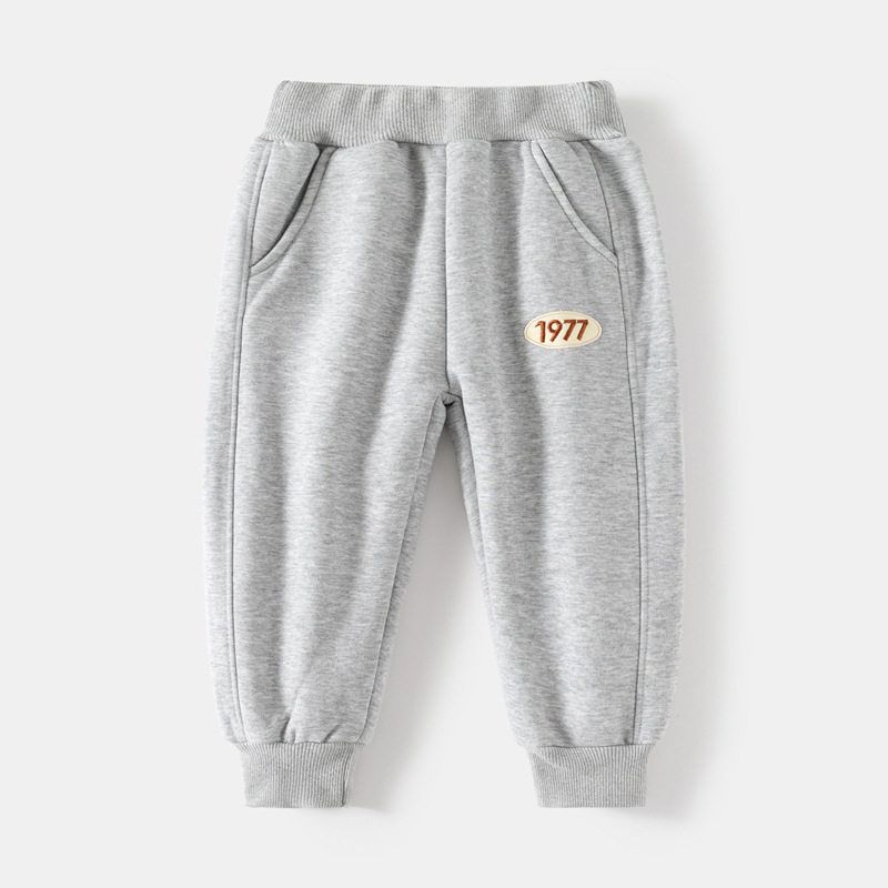 Children s Clothing Letter Baby Boy Ankle Banded Pants Light Gray 100 cm
