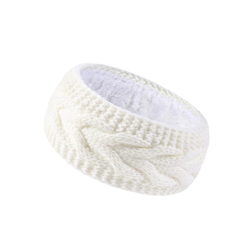 New Wool Knitted Wide-Brim Ear Protection Headband - Plush, Thickened, and Fashionable for Warmth and Comfort.