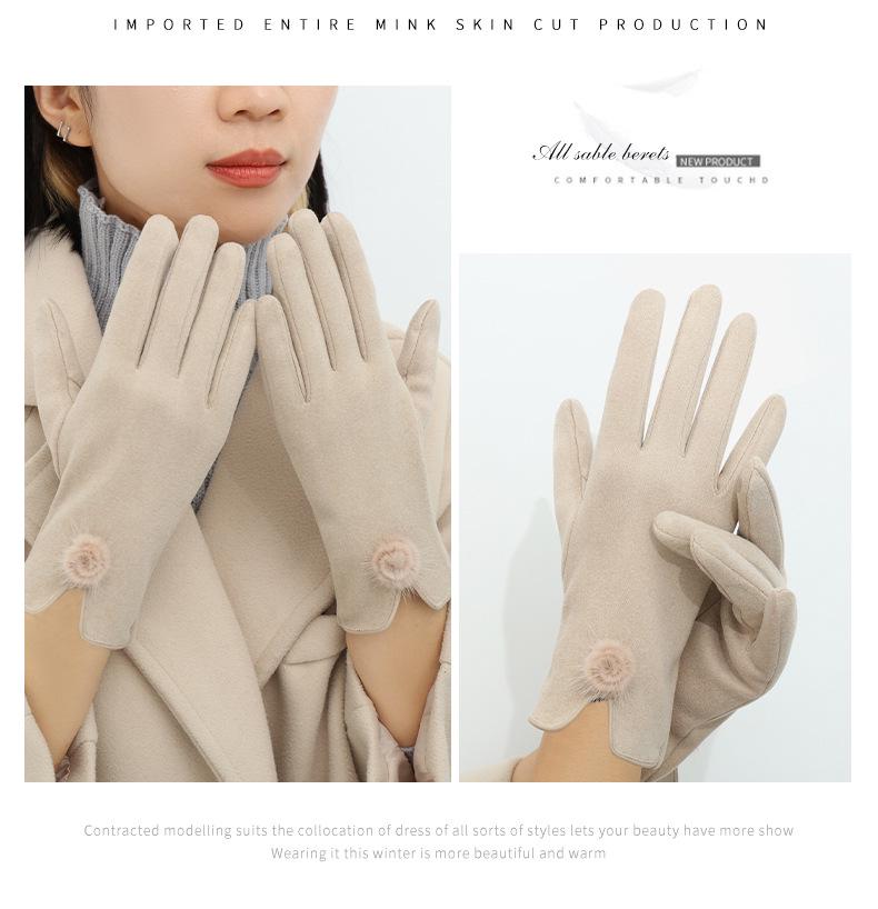 Women's Winter Fingerless Velvet Gloves - Warm, Cute Korean Style for Skiing, Riding, Driving