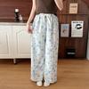 Ribbon Drape Floral New Loose Pajama Pants Home Trousers Can Be Worn Outside Pastoral Wide-leg Trousers Summer Air-conditioning Trousers