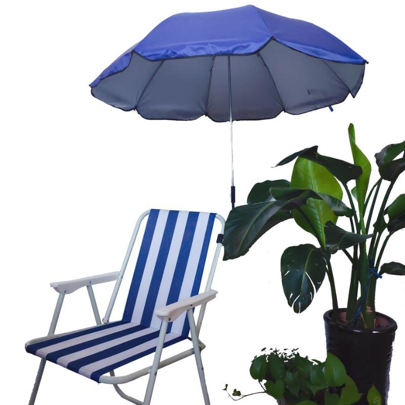 1pcs Beach Chair Umbrella with Universal Clip, Adjustable UPF 50+ 360° Beach Umbrella, Portable Golf Umbrella for Beach Camping Patio