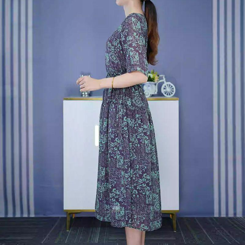 Elegant Floral Plus Size Summer Dress - Waist-Cinched, Tummy Concealing, Stylish & Loose Fit for 2026