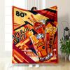 Bright Orange Aperol Spritz Drinks with Bold Geometric and Retro Elements. for All Seasons Blanket Lunch Break Throw Gift