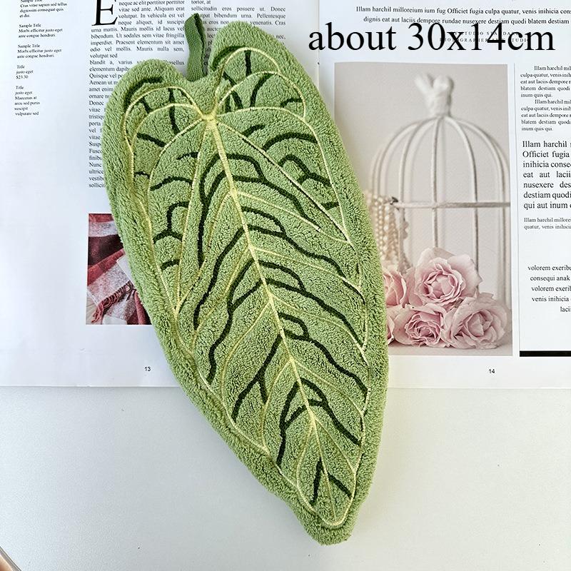 

Hot Plant Hand Towel Cleaning Towel Absorbent Handkerchief Hanging Thickened Kitchen Towel Bathroom Kitchen Accessories