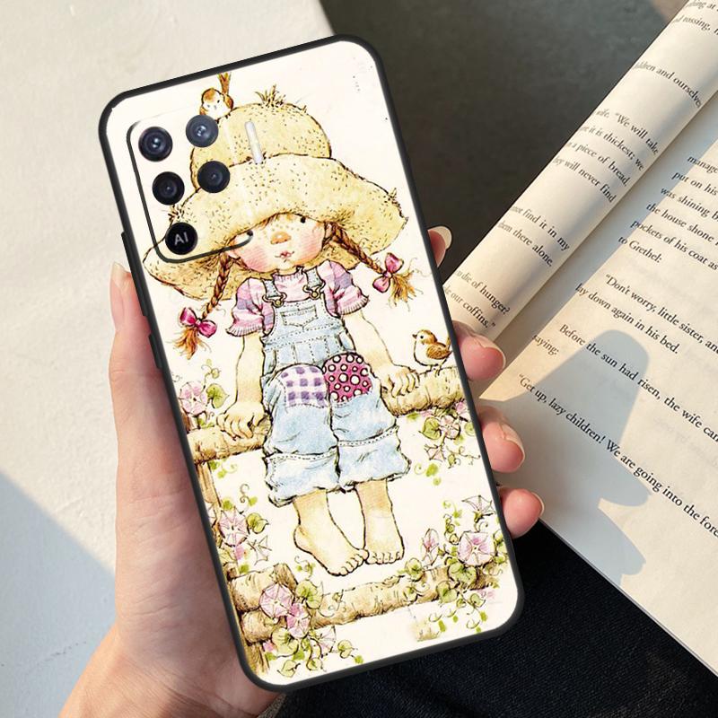 Sarah Kay Girl Case For Oppo A54 A74 A94 A17 A57 A77 A76 A16 A96 A18 A60 A80 A40 A38 A58 A78 A98 A15 A5 Pro