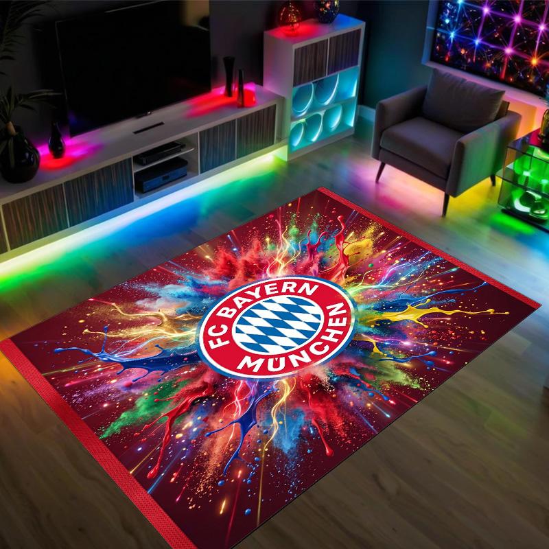 Bayern München Design Kristall Sammet Matta Mysig Icke?Halkskyddad tryckt matta för sovrum, vardagsrum, entré