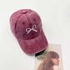 Baseball Hat Embroidery Bow Baseball Cap Cotton Peaked Cap Versatile Bowknot Baseball Hat  Men
