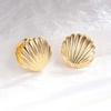 Creative Fashion Ocean Shell Earrings for Women Men Geometric Metal Textured Earrings Jewelry Wholesale Direct Selling