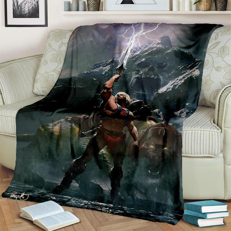 He Man Masters of The Universe Cartoon Blanket,Soft Throw Blanket for Home Bedroom Bed Sofa Picnic Travel Office Cover Blanket