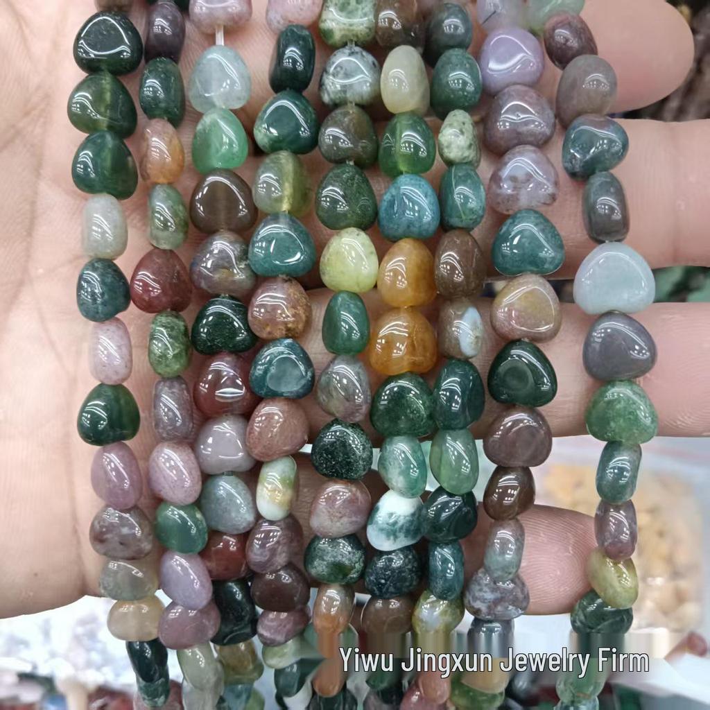 Heart-Shaped Crystal Agate Beads for DIY Jewelry and Clothing Accessories