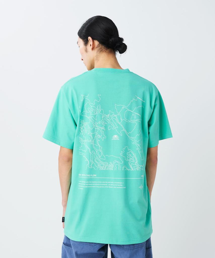 HQ Topographic Map Short Light Size M [Snow Peak] T-Shirt TS-26SU003 T-shirt, Sleeve, Men's/Women's, Green,