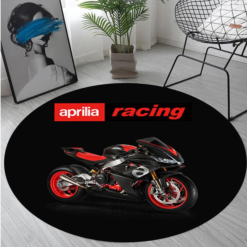 1Pc Aprilia racing Circular Print Rug - home decoration Carpet For Living Room Bedroom Flooring Computer Chair Area Rug