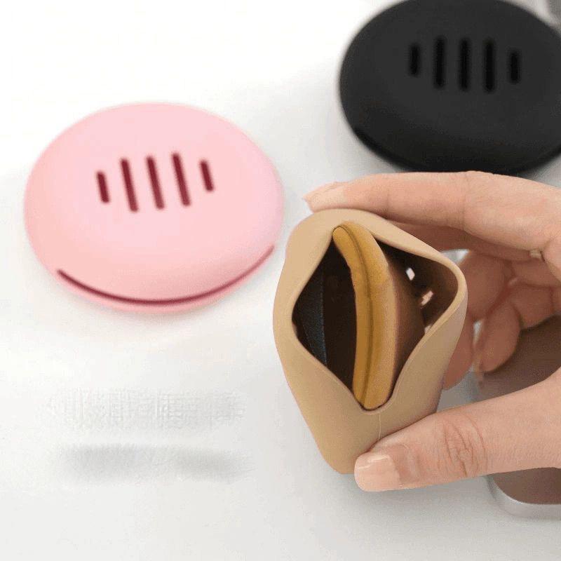 Portable Breathable Air Cushion Powder Puff Silicone Box Powder Puff Specific Storage Box Outdoors Powder Storage Box