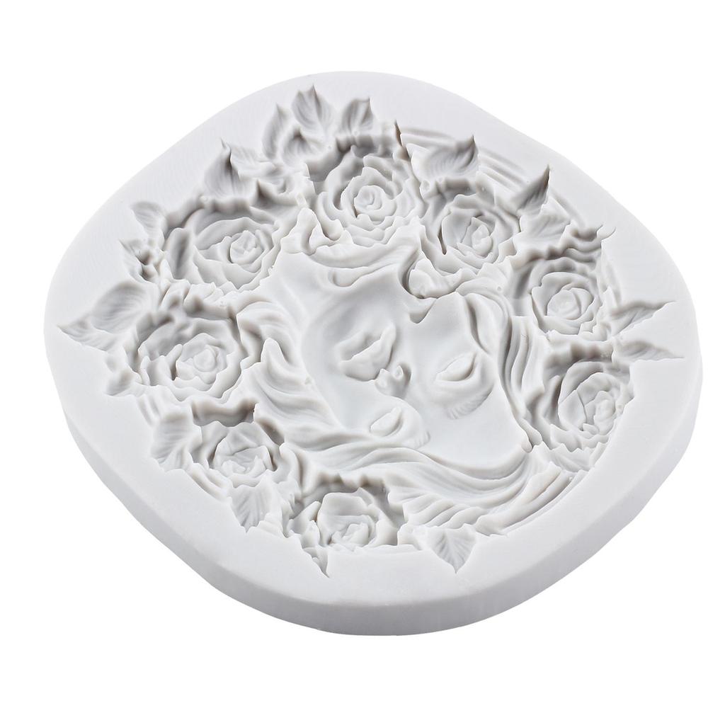 Goddess Silicone Molds Flower Goddess Fondant Mold Cake Decorating Tools Cupcake Topper Chocolate Candy Craft Gum Paste Polymer Clay