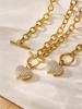 Stainless Steel Chain Necklace Matching Bracelet For Women 18k Gold Plated Non Tarnish Women's Heart Pendant Necklaces Bracelets