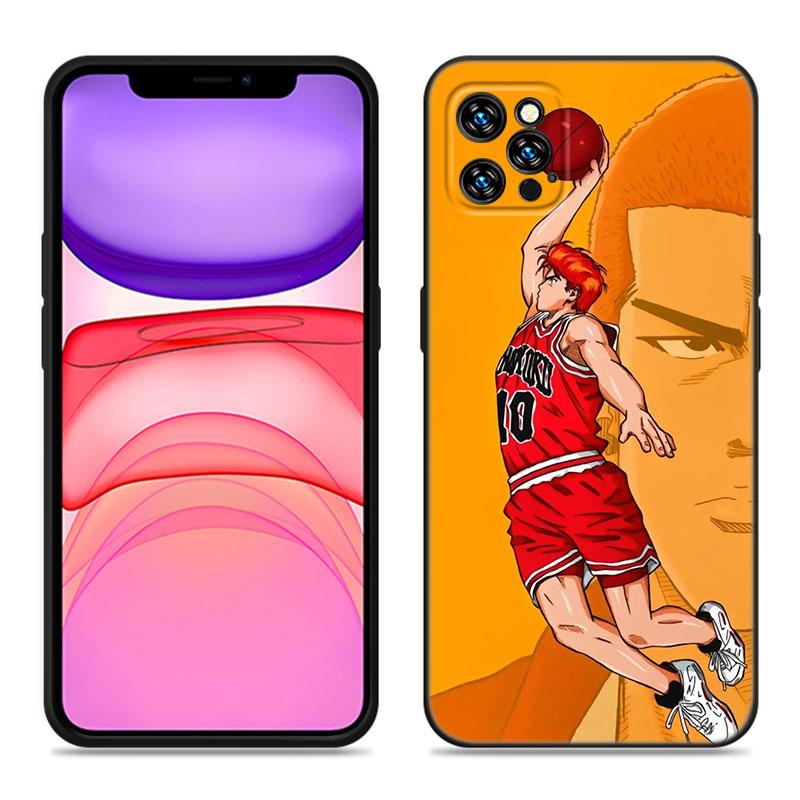 

Аниме Slam Dunk Чехол для телефона для Apple iPhone 12 13 Mini 11 14 15 Pro Max 7 8 Plus X XR XS SE 2020 2022 Черный силиконовый чехол iPhone 14 Pro