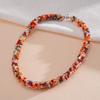 Farbiger Glasperlen Vintage Ethnischer Glas Halskette Hals Schmuck Retro Liebhaber Choker Feiertag