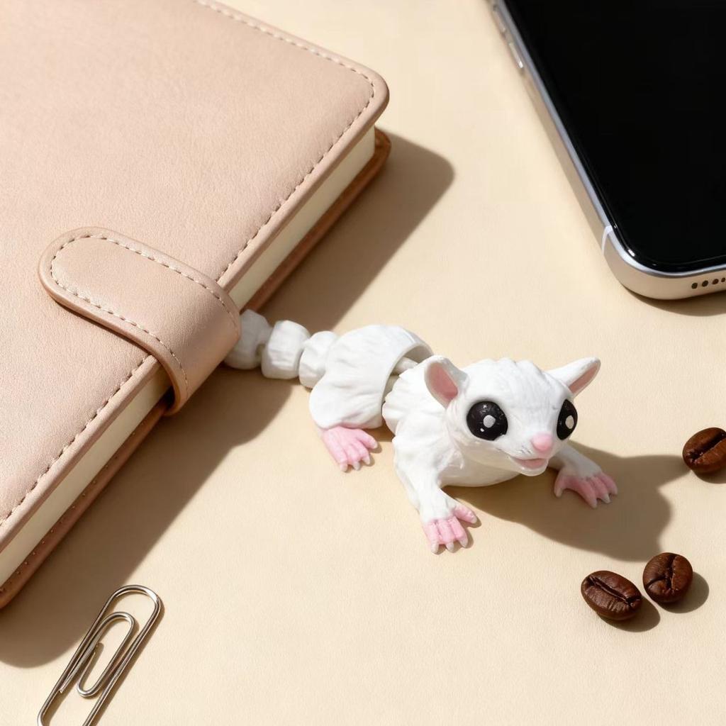 Articulated Mouse Figurine 3D Printed, Cute Movable Joints Toy for Desk Decor and Creative Gift for Collectors