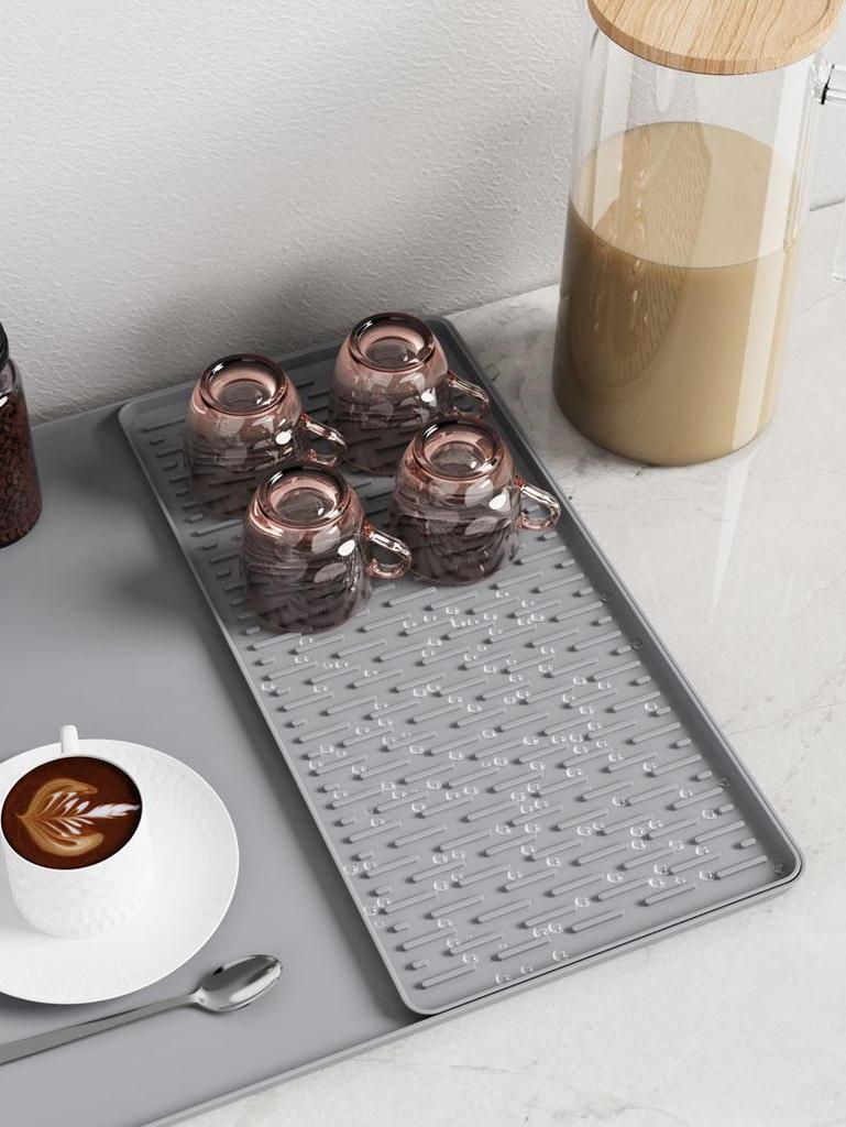 Cross-border Silicone Coffee Machine Mat: Non-Slip, Heat Insulation, Large Drying Tray for Bar or Dining Table