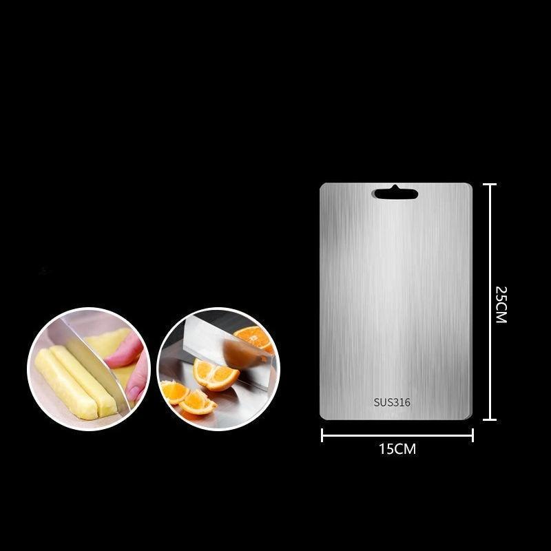 

316 Stainless Steel Cutting Board Thickened Chopping Board Antibacterial Double Sided Cutting Board Block Kneading Dough Tool