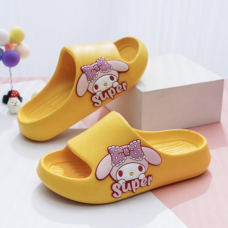 Pink Cartoon Style Summer Girls Slippers Breathable Soft Eva Material Indoor Home Use