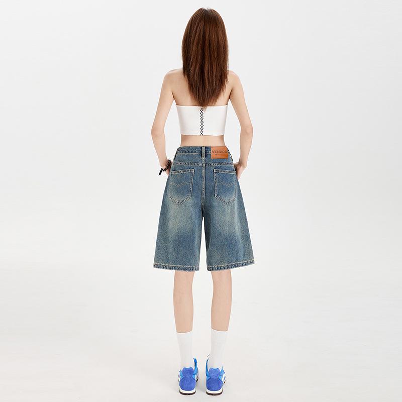 Women's 2025 Summer Loose Slimming Korean Style Denim Shorts - Trendy Casual Versatile Fashion