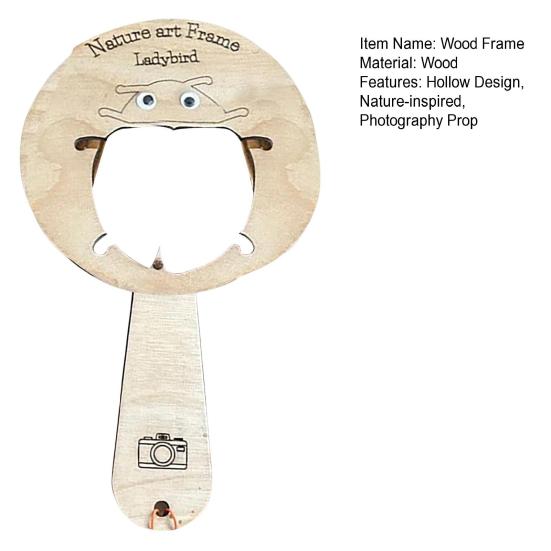 Nature Art Frame Wood Hollow Ladybug Bee Butterfly Frame Photography Prop Educational Art Tool Gift for Kids Nature Lovers