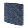 Inden Leather Billfold Navy Blue with Black [Inden-ya] Bi-fold Wallet, Z, Thin, Compact, Deerskin, Lacquer, Shippo-tsunagi Pattern, 2013-04-179