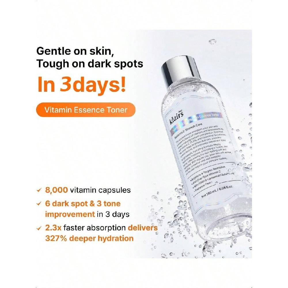 Dear, Klairs Freshly Vitamin Essence Pdrn Toner 180ml Refine Pores And Even Skin Tone