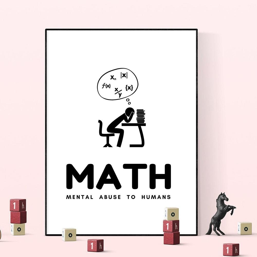 Funny Math Graph Posters and Prints Science Digital Canvas Painting  Kids Wall Art Pictures for Living Room Home Decor No Frame