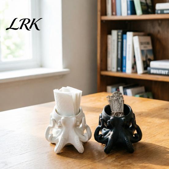 Unique Office Desk Storage 3D Printed Octopus Organizer, Dark Aesthetic Sculpture, Cute Modern Artistic Cup Tentacle Container, Birthday Gift, Vanity