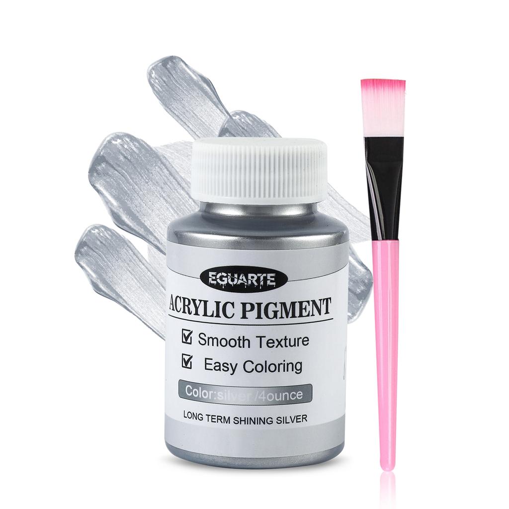 Metallic Acrylic Pigment Paint Gold Silver Shiny Craft Color Smooth Texture for Canvas Furniture Ceramic Plaster Metal Toy DIY Art Decoration