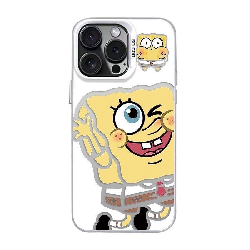 SpongeBob SquarePants phone case for 16/15/14/13 Pro models, compatible with all iPhone 12/11 Pro Max models, Instagram style.