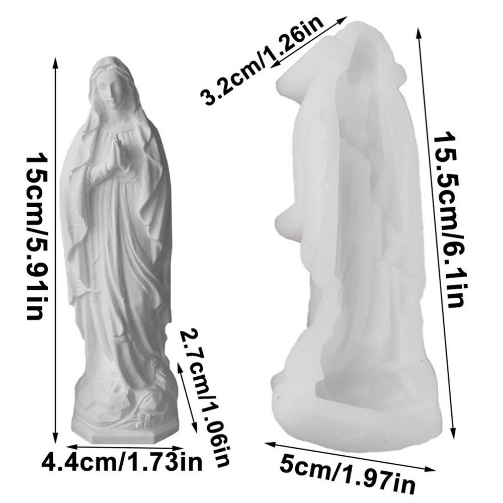 

Silicone Mary Statue Molds - Religious Christmas Decor Craft Supplies for DIY Candle/Soap Making, Party Favors & Home Decor білий