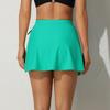 CHARMLEAKS Women High Waist Side Drawstring Swim Skirt with One Pocket Solid Color Tankini Bikini Bottom Beach Wear
