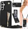 Crossbody Wallet Case for Samsung Galaxy S26, with Zippered Pocket and PU Leather Lanyard