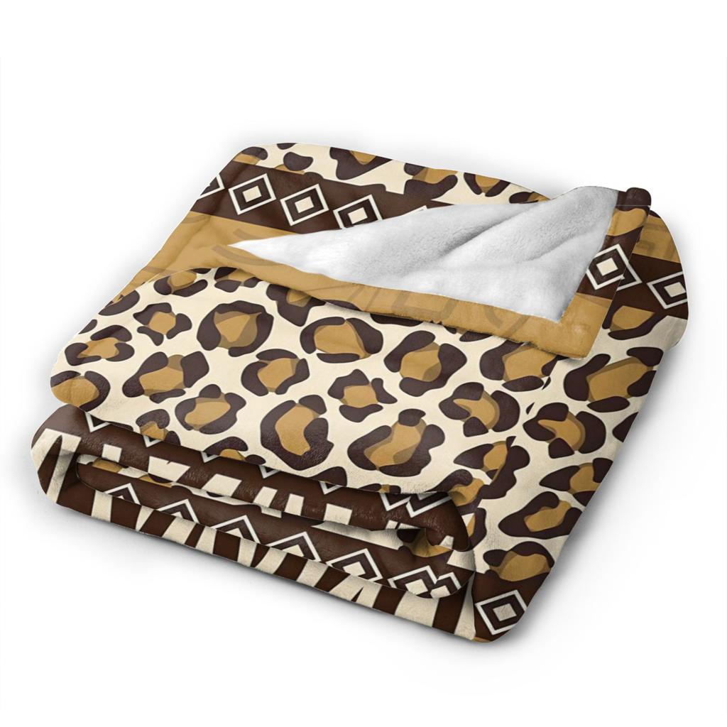 Traditional Ethnic Tribal Pattern Fleece Throw Blanket Kizomba Blankets for Home Travel Ultra-Soft Bedroom Quilt,