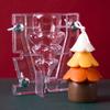DIY Christmas Tree Candle Mold Two Petal Clamping 3D Scented Candles Soap Acrylic Plastic Molds Home Xmas Decor Craft Gifts
